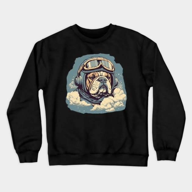 Aviator dog Crewneck Sweatshirt by GreenMary Design